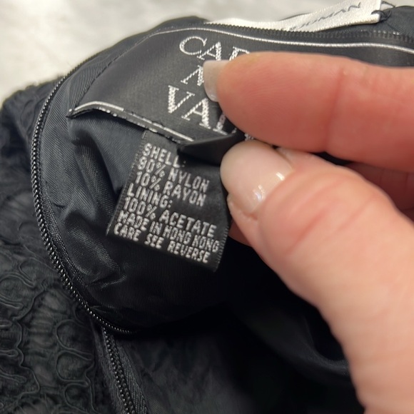 Carmen Marc Valvo | Bergdorf Goodwin Black Lace Sleeveless Dress Size 10 - Picture 8 of 9